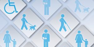 Il·lustració sobre accessibilitat, discapacitat i mobilitat reduïda